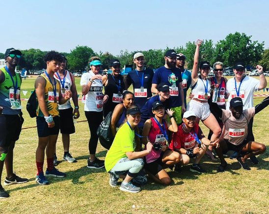 The Liberty Compassion running team gathered after a race